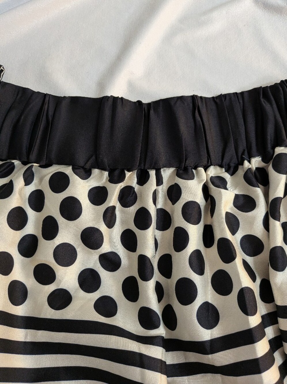 Polka Dot Black White Striped Palazzo Wide Pants Leg Eclectic Statement Piece - Picture 9 of 15